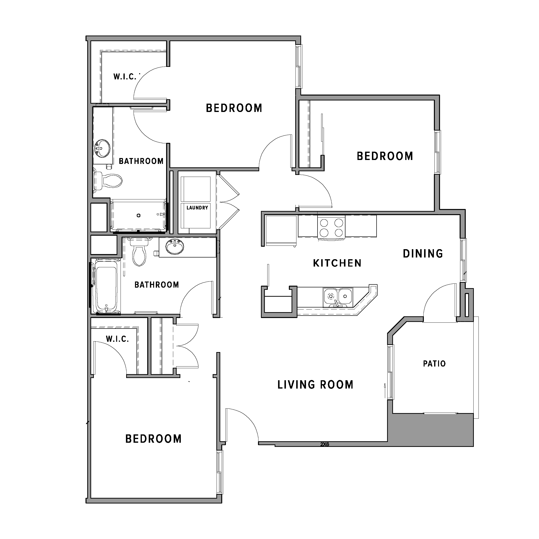 A floor plan of a house with labeled rooms.